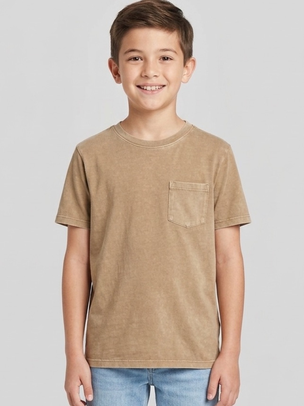 Cat and Jack Tan Short Sleeve Pocket Tee